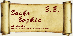 Boško Bojkić vizit kartica
